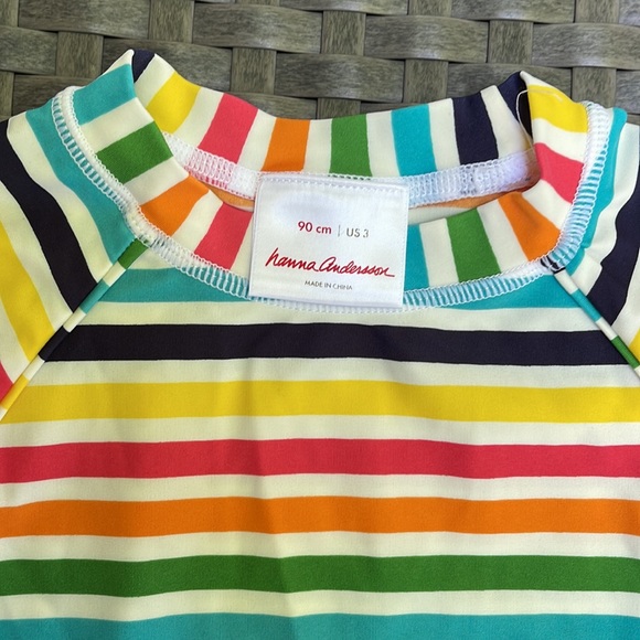 Hanna Andersson | Long Sleeve Rainbow Stripe Rash Guard EUC - Picture 2 of 2